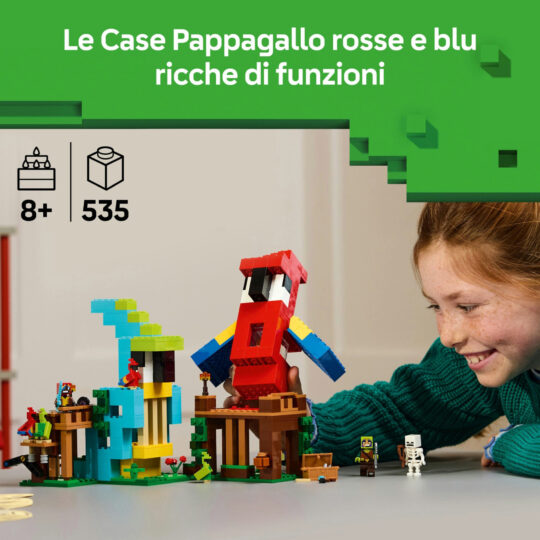 LEGO Minecraft 21282 Le Case Pappagallo Giocattolo con Funzioni - LEGO, Minecraft