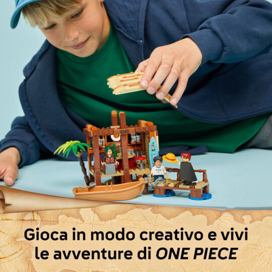 LEGO One Piece 75636 La Capanna Del Villaggio Foosha con Barca Giocattolo - One Piece, LEGO
