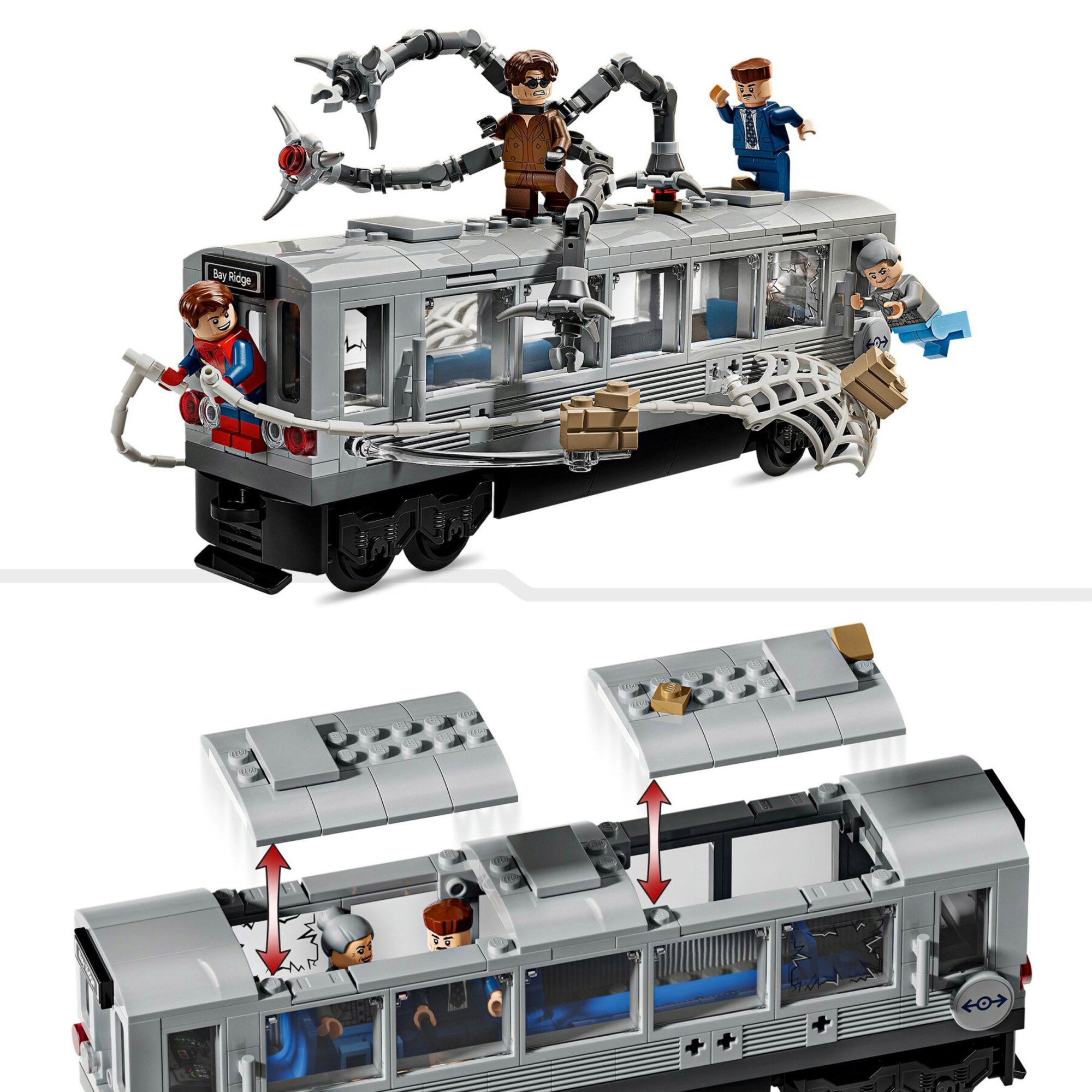 LEGO Marvel 76321 Spider-Man vs Doc Ock Sul Treno con 4 Minifigure - LEGO, Marvel